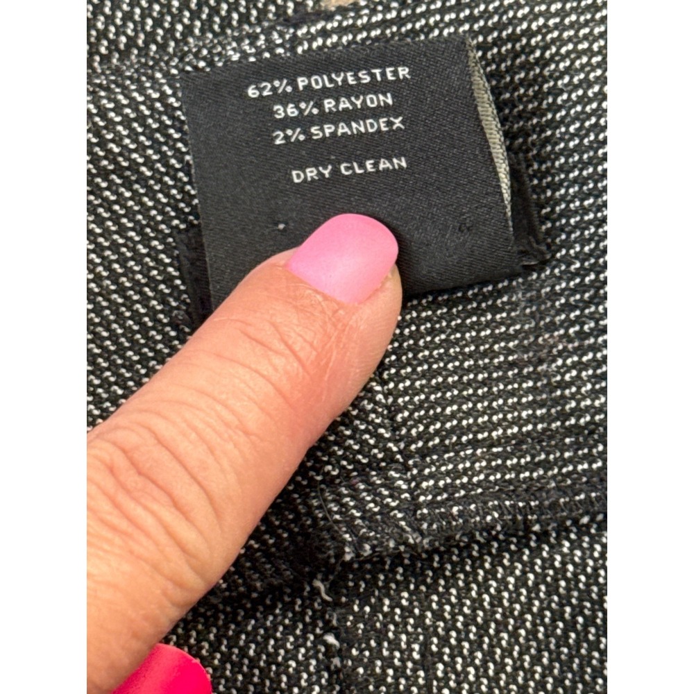 Ann Taylor Modern Grey Micro Check Wide Leg Dress Pants Womens 4 Office Career - Picture 2 of 12